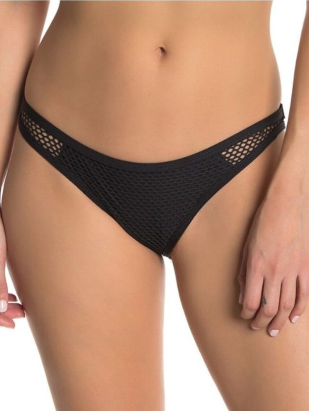 L Space Black Mesh Cosmo Bikini Bottoms NWT